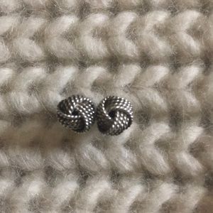 Tiffany & co knotted silver earrings